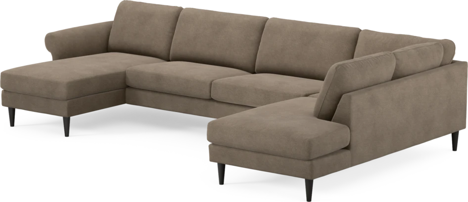 Bridge - 3-sits soffa med schäslong vänster och divan höger - Brun