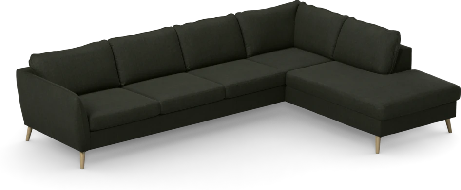 County - 3-sits soffa med divan höger - Grön