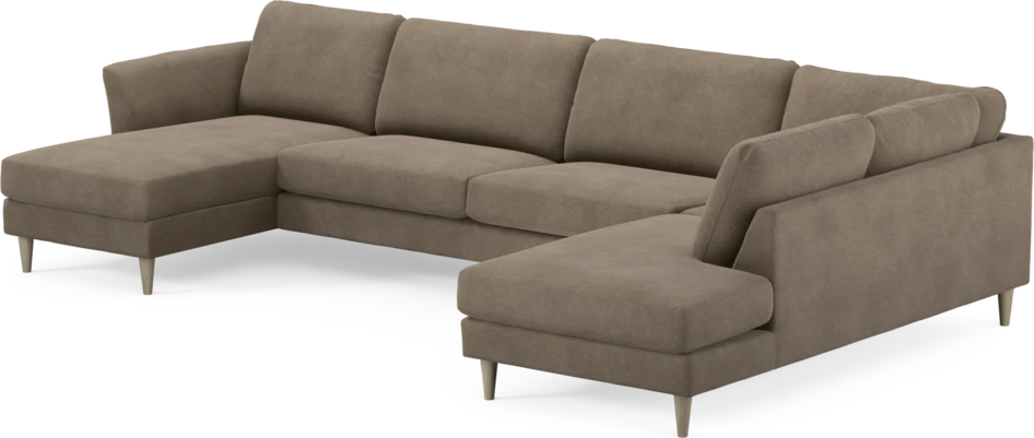 Bridge - 3-sits soffa med schäslong vänster och divan höger - Brun