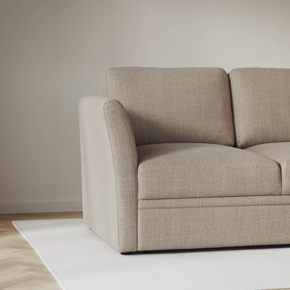 Öland - Bäddsoffa med schäslong vänster och divan höger - Beige