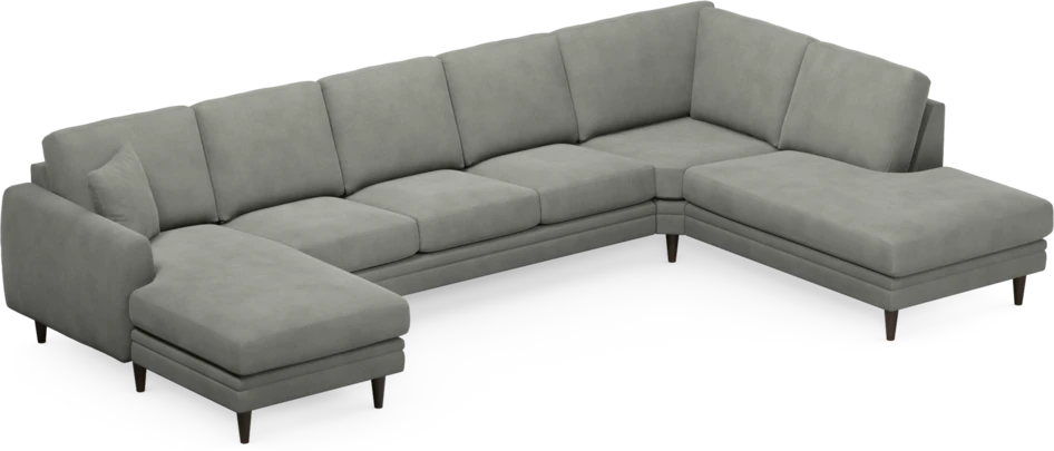 Eden - 3-sits soffa med schäslong vänster och divan höger - Grå