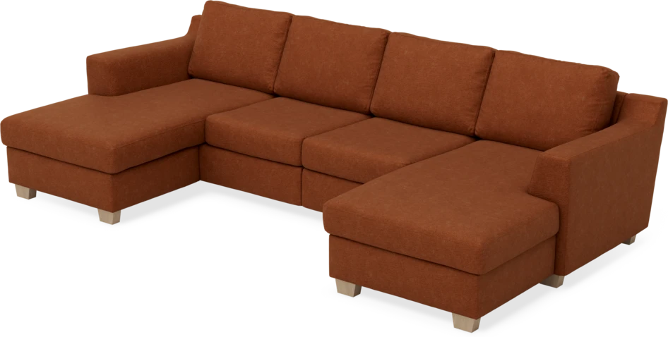 Friday - 2-sits soffa med två schäslonger - Orange