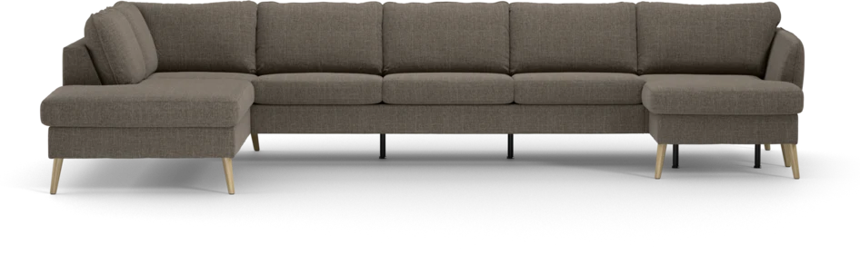County - 4-sits soffa med divan vänster och schäslong höger - Brun