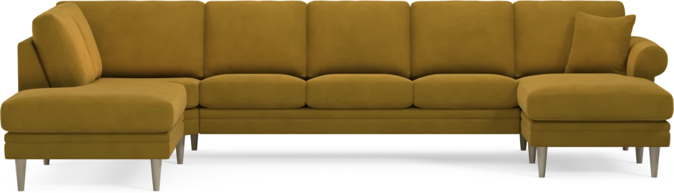 Eden - 3-sits soffa med divan vänster och schäslong höger - Gul