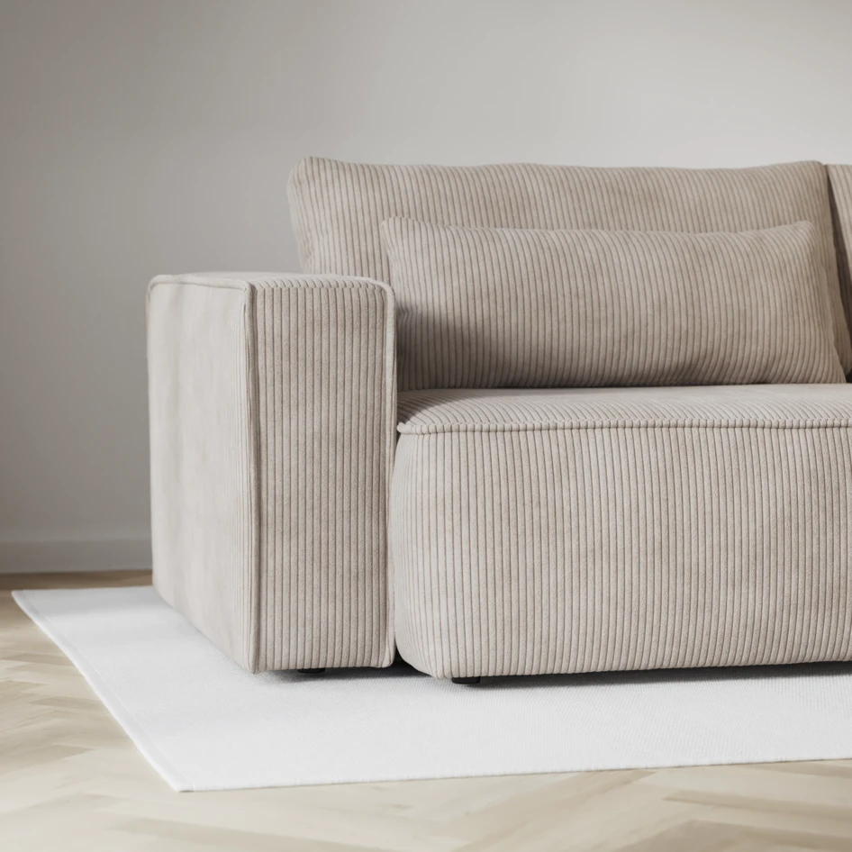 Ide - Bäddsoffa 3-sits med schäslong vänster - Beige