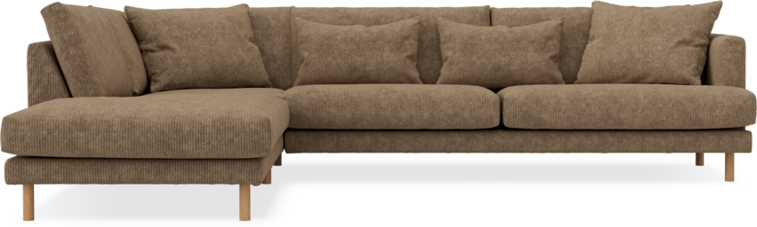 Harper - 3-sits soffa med divan vänster - Brun
