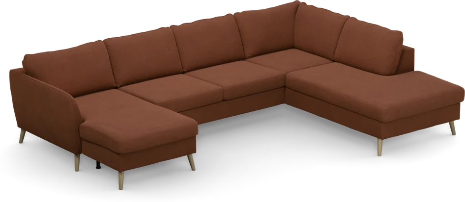 County - 3-sits soffa med schäslong vänster och divan höger - Orange