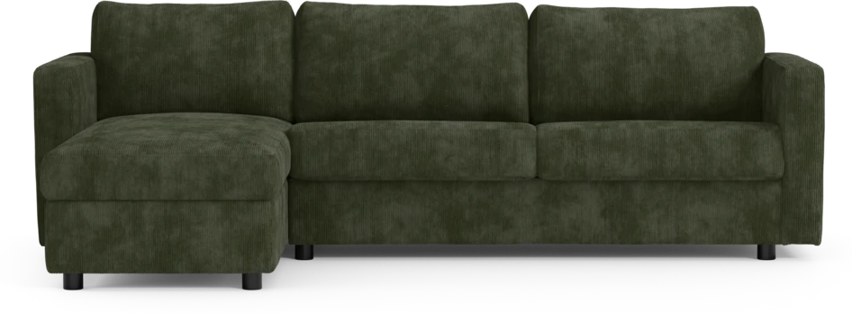 Lindö - Bäddsoffa 2,5-sits med schäslong, vändbar - Grön