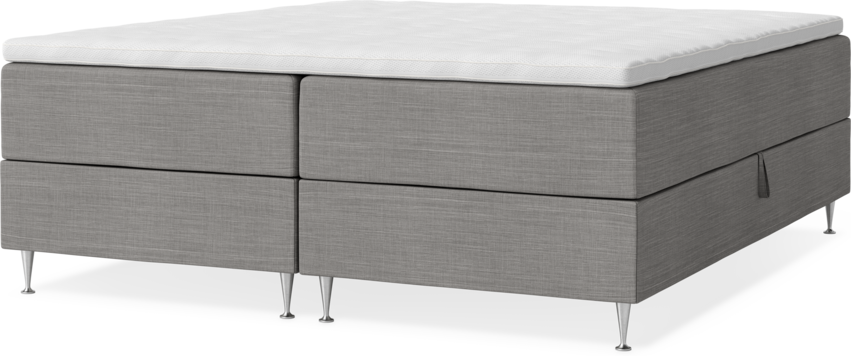 New York - Förvaringssäng, dubbelsäng med bäddmadrass, sängben och sängben - Grå