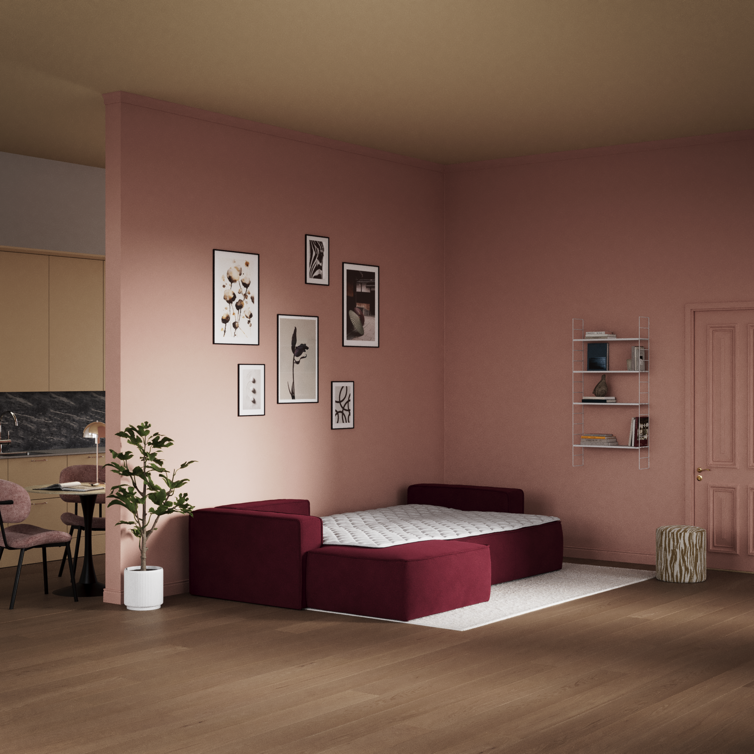 Ide - Bäddsoffa 3-sits med schäslong vänster - inspiration