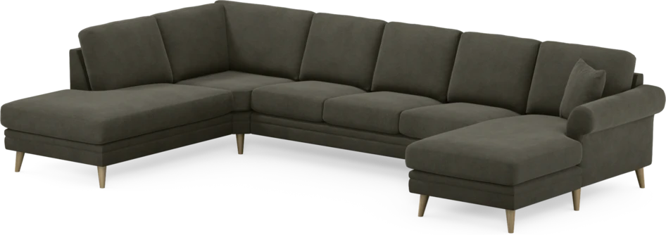 Eden - 3-sits soffa med divan vänster och schäslong höger - Grå