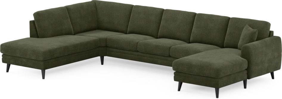 Eden - 3-sits soffa med divan vänster och schäslong höger - Grön