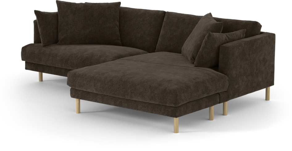 Harper - 4-sits med schäslong XL höger - Brun