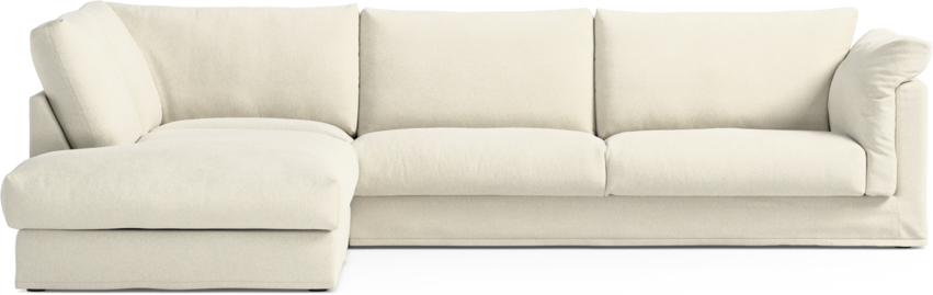 Cherrie Klädsel - 3-sits soffa med divan vänster - Vit