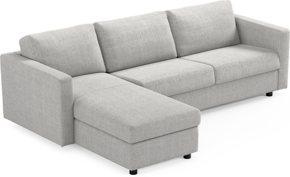 Lindö - Bäddsoffa 2,5-sits med schäslong, vändbar - Grå