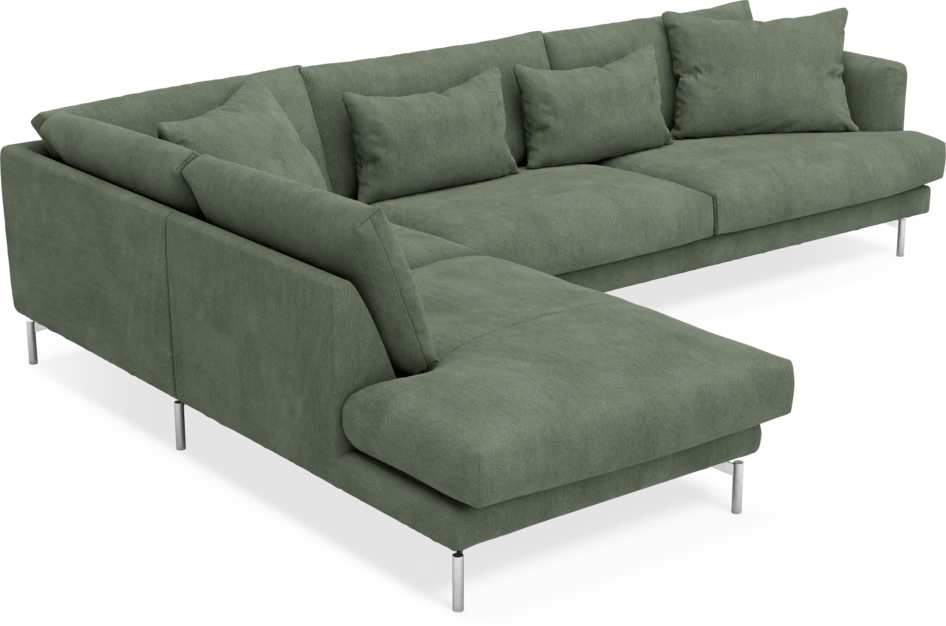 Harper - 3-sits soffa med divan vänster - Grön