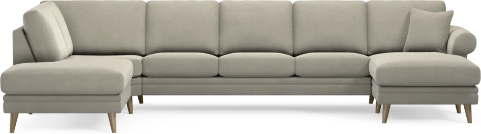 Eden - 3-sits soffa med divan vänster och schäslong höger - Brun
