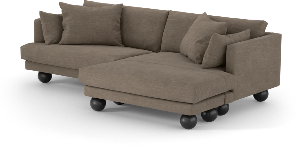 Harper - 4-sits med schäslong XL höger - Brun