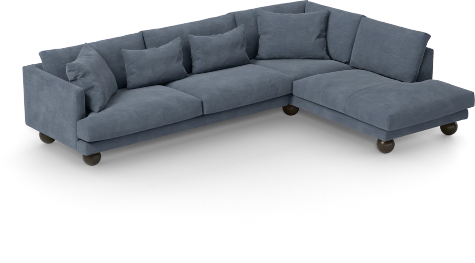 Harper - 3-sits soffa med divan höger - Blå