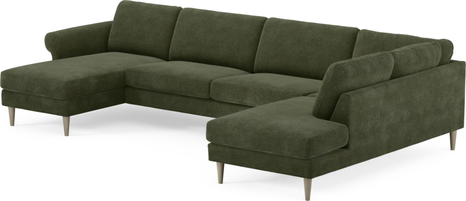 Bridge - 3-sits soffa med schäslong vänster och divan höger - Grön