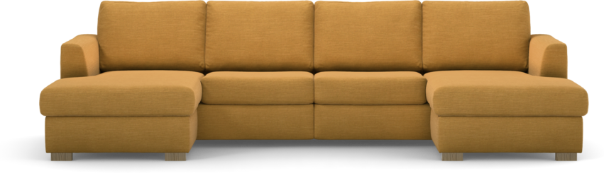 Friday - 2-sits soffa med två schäslonger - Gul