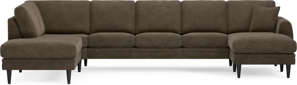 Eden - 3-sits soffa med divan vänster och schäslong höger - Brun
