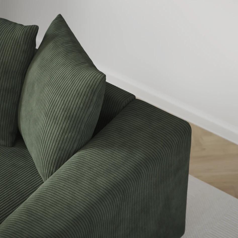 Town - 3-sits soffa med divan vänster och schäslong höger - Grön