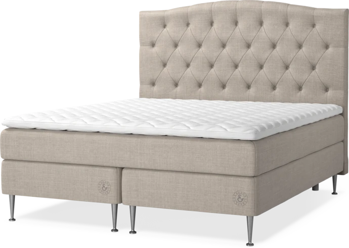 Saltskär Exclusive, Kontinentalsäng, dubbelsäng med bäddmadrass Saltskär Exclusive och Välvd sänggavel