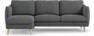 Madison Lux - 2-sits soffa med schäslong vänster - Grå