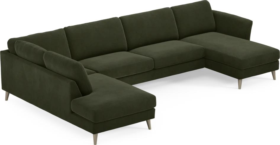 Bridge - 3-sits soffa med divan vänster och schäslong höger - Grön
