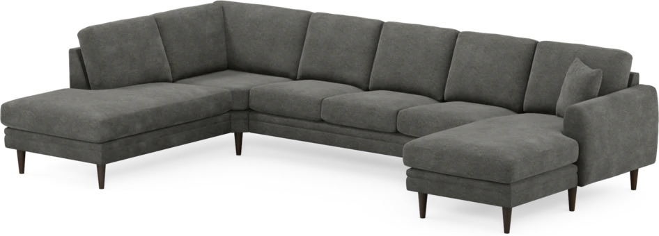 Eden - 3-sits soffa med divan vänster och schäslong höger - Grå