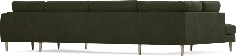 Bridge - 3-sits soffa med divan vänster och schäslong höger - Grön