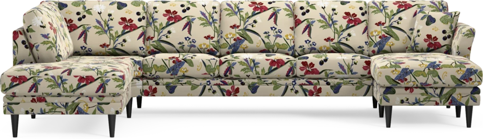 Eden - 3-sits soffa med divan vänster och schäslong höger - Flerfärgad