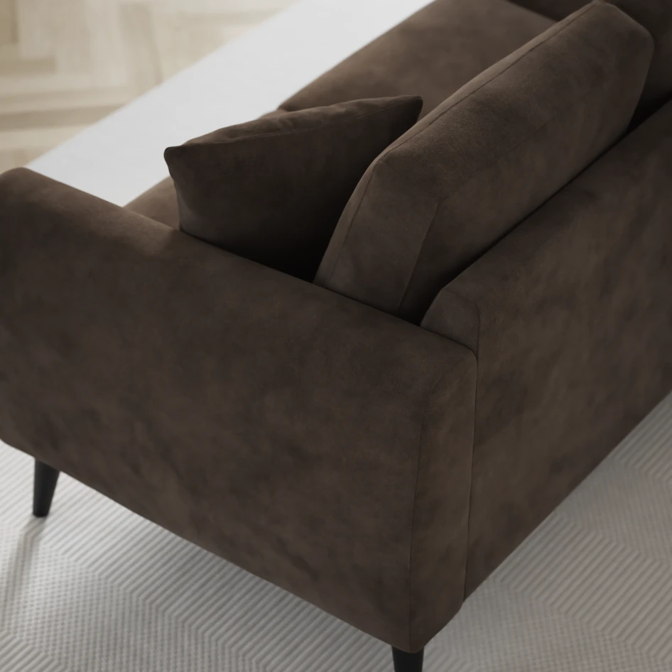 Eden - 3-sits soffa med divan vänster och schäslong höger - Brun