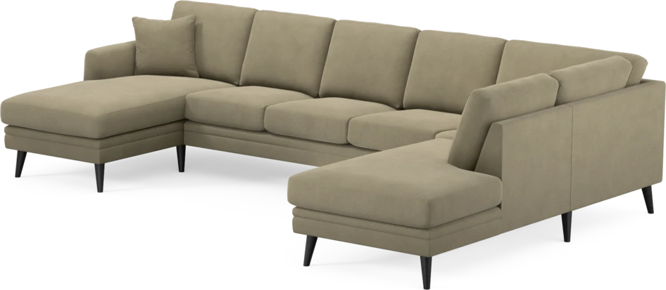 Eden - 3-sits soffa med schäslong vänster och divan höger - Beige