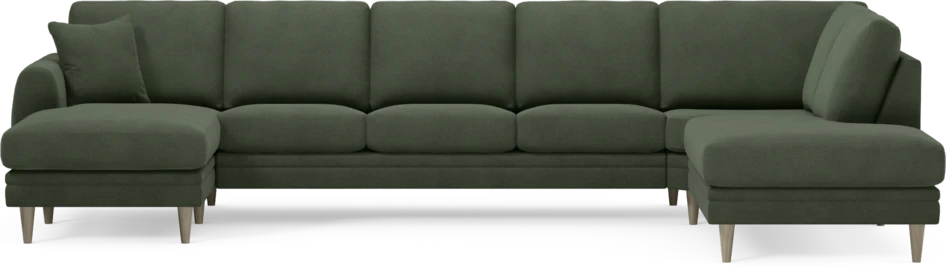 Eden - 3-sits soffa med schäslong vänster och divan höger - Grön