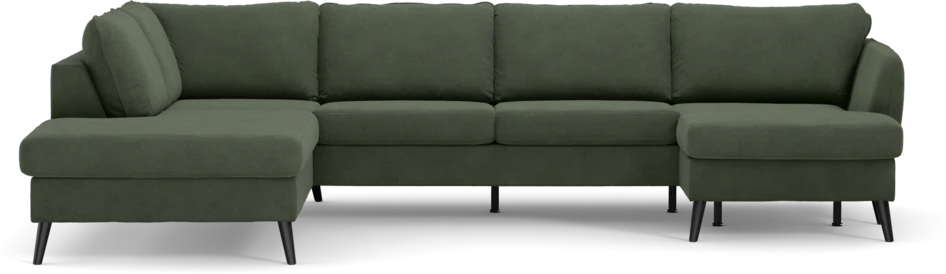 County - 3-sits soffa med divan vänster och schäslong höger - Grön