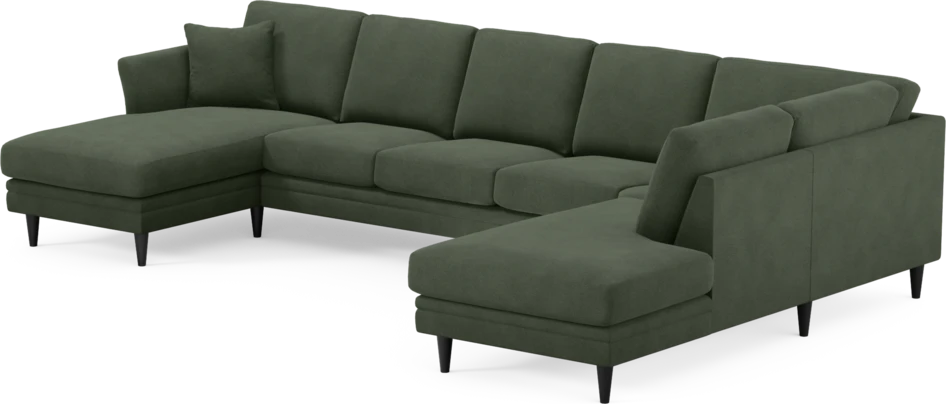 Eden - 3-sits soffa med schäslong vänster och divan höger - Grön