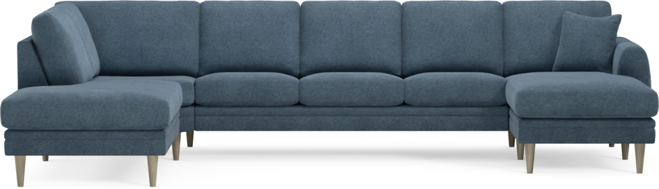 Eden - 3-sits soffa med divan vänster och schäslong höger - Blå