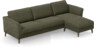 Bridge - 3-sits soffa med schäslong höger - Grön