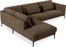 Willow - 3-sits soffa med divan vänster, fast klädsel - Brun