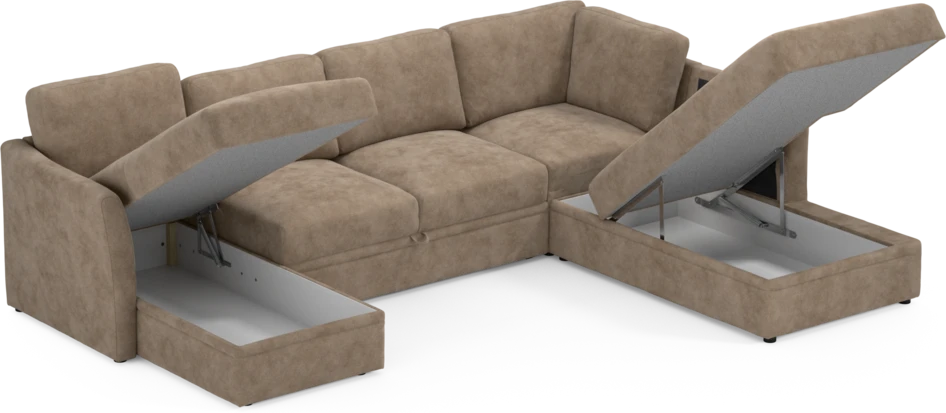 Öland - Bäddsoffa med schäslong vänster och divan höger - Beige