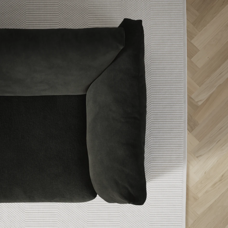 Cherrie - 3-sits soffa med divan vänster, med kappa - Svart