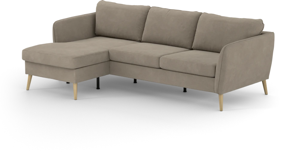 County - 3-sits soffa med flyttbar schäslong - Beige