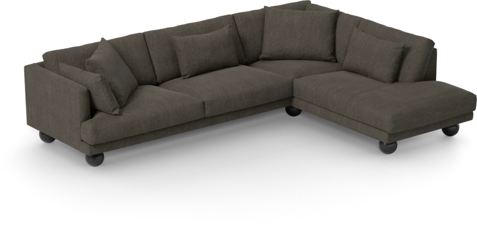 Harper - 3-sits soffa med divan höger - Brun