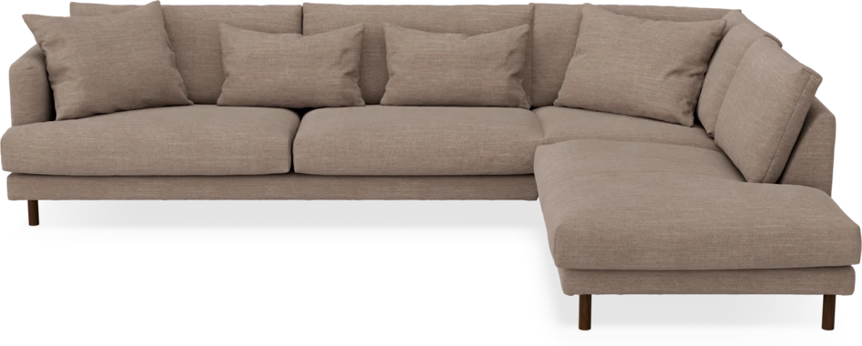 Harper - 3-sits soffa med divan höger - Brun