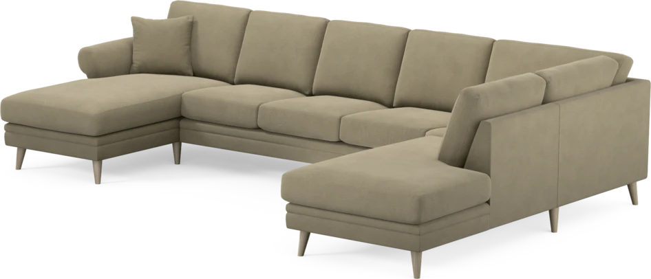 Eden - 3-sits soffa med schäslong vänster och divan höger - Beige