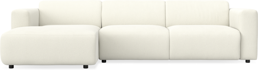 Ruby - 2-sits soffa med schäslong vänster - Vit