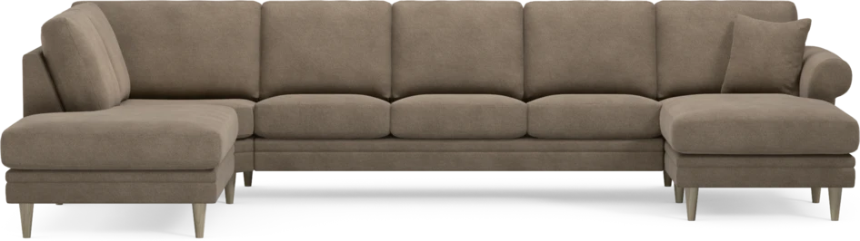 Eden - 3-sits soffa med divan vänster och schäslong höger - Brun