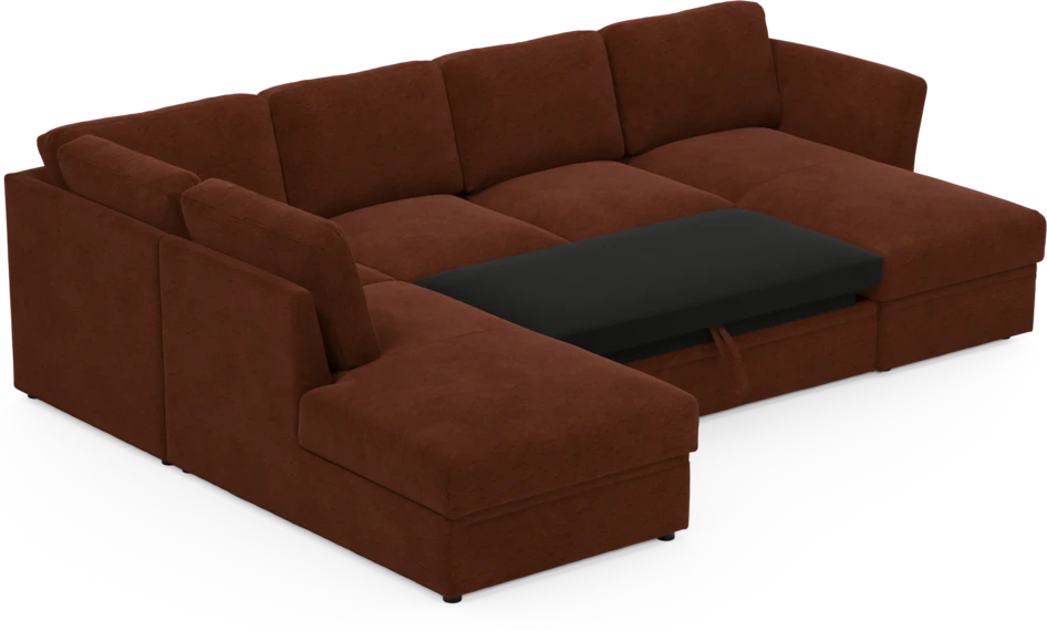 Öland - Bäddsoffa med divan vänster och schäslong höger - Orange